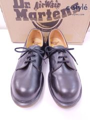 C135 [人気] Dr.Martens ドクターマーチン ローファー UK6 ブラック BLACK SMOOTH 8 EYELET BOOT Z WELT 1460 | G★