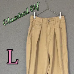 【新品】Classical Elf　クラシカルエルフ　ベージュ　レディース　L　ハイウェスト　パンツ　チノパン　ワイドパンツ　ファッション