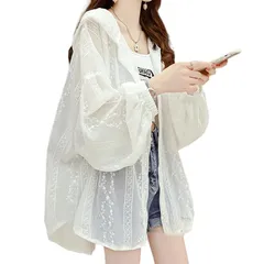 【新品】 [Vincent house] カーディガン レディース 薄手 長袖 冷房対策 花柄 刺繍 ゆったり シースルー UVカット 日焼け 着痩せ おしゃれ 通勤 春 夏 秋 0