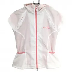 【超美品】オークリー 半袖ジップパーカー 白×ピンク 裏メッシュ ジャケット  レディース M ゴルフウェア Oakley