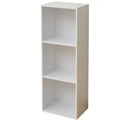 【在庫セール】ホワイト 組立品 A4対応 3段 KGAB-3(WH) 幅36×奥行26×高さ106cm カラーボックス 山善
