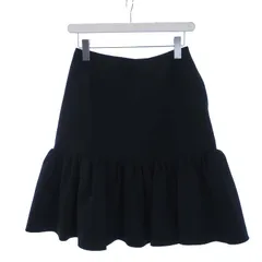 フォクシーニューヨーク FOXEY NEW YORK ギャザーフレアスカート 膝丈 38 M 紺 ネイビー 38962 /☆Kのサムネイル