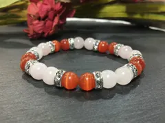 ローズクォーツ&キャッツアイ（レッド） パワーストーン ブレスレット （シルバー）レディース 女性  数珠ブレス 開運 プレゼント ギフト  [q]