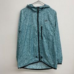 NIKE トラックジャケット パーカー フルジップ グリーン 総柄 ドローコード【メンズM】