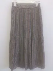 ◇ PROPORTION BODY DRESSING チェック 膝下丈 プリーツ スカート サイズ3 ベージュ系 レディース P  【1301180003171】