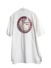 【お得なクーポン配布中!】 90s ポロ ラルフローレン 鹿の子 半袖 ポロシャツ メンズ M オールド 97 ヨット 染込み バック プリント ポケット付き ワンポイント 当時物