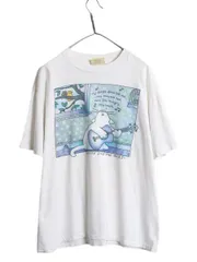 【お得なクーポン配布中!】 90s USA製 ネコ イラスト プリント Tシャツ メンズ レディース XL オールド アニマル ジョーク キャラクター グラフィック 大きいサイズ 白