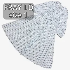【24SS】FRAY I.D ラッフルシフォンプリントワンピース 1　シフォンワンピース 総柄 マキシ丈 ロング丈 春ワンピース シアー フリル ボウタイ