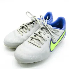 ナイキ サッカースパイク ティエンポレジェンド9アカデミーHG DB0445-075 シューズ 靴 キッズ 男の子用 21.5サイズ グレー NIKE 【中古】