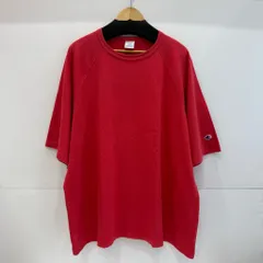 Champion T1011 made in USA ラグランスリーブ Tシャツ レッド サイズXL チャンピオン USA製 半袖 五分袖 無地 カットソー 【X0502-001】□217