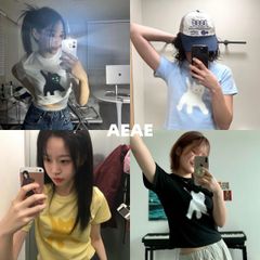 新品 韓国 AEAE エーイーエーイー 人気 半袖 Tシャツ ファッション 韓国 人気 【4色選択可能】