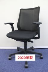 【2020年製】オカムラ　フルーエント　ローバック　可動肘　ブラック　メッシュ　オフィスチェア　中古　在宅　テレワーク
