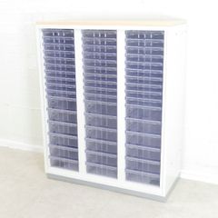 PLUS プラス L6 クリスタルトレー書庫 RE-A105KA-CTN W4 ホワイトナチュラル キャビネット 収納庫 事務 天板 EG16698 中古オフィス家具