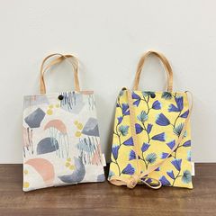 ★2個セット★ ぺたんこトート・ぺたんこポシェット ナチュラル 内ポケット付き ハンドメイド B174