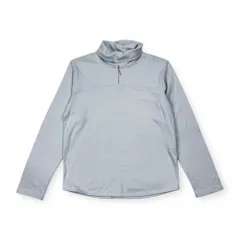 BURBERRY GOLF バーバリー ゴルフ タートルネック 重ね着風 デザイン ハーフジップ 長袖シャツ L/水色 レディース