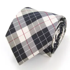 パーフェクトスーツ ブランド ネクタイ シルク チェック柄 格子柄 小紋柄 PO メンズ ネイビー P.S.FA 【中古】