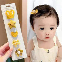eipatu ヘアクリップ ベビー 赤ちゃん 髪留め 髪飾り キッズ 子供 女の子 リボン サイドクリップ 花 果物 前髪クリップ ヘアアクセサリー 可愛い 5点セット (D)