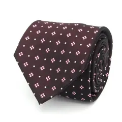 パーフェクトスーツ ブランド ネクタイ シルク 小紋柄 ドット柄 メンズ ブラウン P.S.FA 【中古】