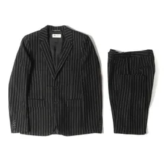 SAINT LAURENT PARIS サンローラン パリ ストライプジャガード ウールツイード 2B テーラードジャケット & スラックス パンツ 15AW セットアップ スーツ エディスリマン ブラック ホワイト 44 イタリア製 ブランドのサムネイル