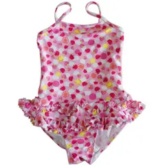 格安在庫処分品！ケイトマック 子供 水着  リンゴ柄  女の子  ジュニア キッズ  ワンピース水着 かわいい フリル 2T 90cm  4T 110cm 子供水着 キッズ水着 女の子水着 学校用水着 スクール水着 スイムウェア 子供水着 女の子水着幼稚園 保