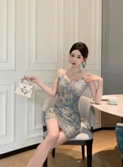 【Lサイズ】韓国キャバドレス ミニワンピ パーティドレス ワンピース レース キャバドレス 高級レース刺繍 タイトワンピース Sサイズ パーティー韓国風クシー 大人 刺繍　ワンホン