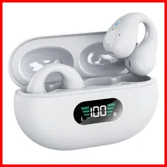 【数量限定】インイヤー型や骨伝導イヤホン ぶるーとぅーすイヤホン イヤホン ブルートゥース ノイズキャンセリング 空気伝導イヤホン オープンイヤー 開放型 耳をふさがない 瞬時接続/Type‐C急速充電/最大36時間再生/快適な装着感（白） マイク付き 5.3