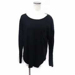 ナイン NINE タグ付き ロングスリーブ カットソー Tシャツ 丸首 バックカット 前後素材切替 F ブラック 黒 /FT2のサムネイル