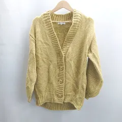 ◇ ⊇ GLOBAL WORK グローバルワーク ニット 長袖 カーディガン サイズM イエロ－系 レディース E  【1502060042659】