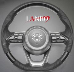 【M's】 ヤリス MXPA10 KSP210 (2020.2-) LANBO オリジナル ガングリップ ステアリング ハンドル (ピアノブラック) ランボ 社外 パーツ 部品 インテリア 車内 内装 新型 現行 カスタム コンビ YARIS LST266