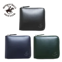 ビバリーヒルズポロクラブ BEVERLY HILLS POLO CLUB ラウンドファスナー 二つ折り財布 カウレザー ロゴ 小銭入れ メンズ 男性 お祝い プレゼント ギフト 贈り物 bhgm1004 専属BOX付