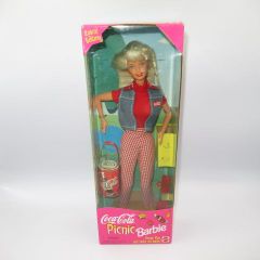 1997 Barbie Coca-Cola Picnic Barbie Doll Figure Plush Toy Vintage
