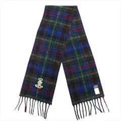美品 ローレンラルフローレン LAUREN RALPH LAUREN ビジュー エンブレム マフラー チェック ロゴ フリンジ 緑 グリーン ネイビー 赤 レッド レディース メンズのサムネイル