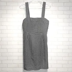 OLIVE des OLIVE オリーブデオリーブ チェック バックリボン ジャンスカ ジャンパースカート サロペット 黒 白 ブラック ホワイト