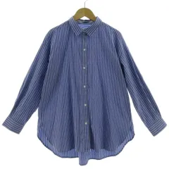グローバルワーク GLOBAL WORK 365日マイスタイルシャツ GW623524AD 長袖 ストライプ ブルー 青 ホワイト 白 M