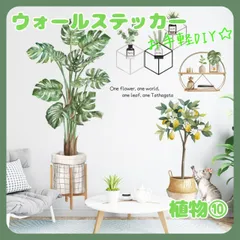 ウォールステッカー植物１０壁紙シールおしゃれ北欧風部屋飾りDIYインテイリア防水PVC素材剥がせる賃貸子供部屋リビング玄関ウォールペーパーのサムネイル