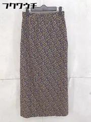 ◇　RIVE　DROITE　バックジップ　　ウエストゴム　総柄　ロング　タイト　スカート　サイズF　ネイビー　ベージュ　レディース 【中古】 【1104010011847】