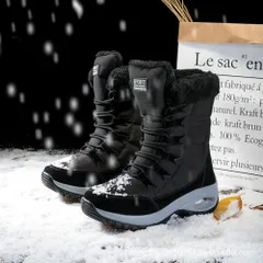 ☆ ブラック ☆ 40(25cm) ☆ スノーブーツ pmysnowboot01 スノーブーツ レディース スノーシューズ 冬 ブーツ ボアブーツ トレッキングシューズ シューズ くつ 靴 ハイカット 裏起毛 ボア 軽量 速乾 撥水 滑りにくい 防寒 冬用
