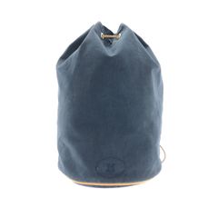 HERMES / エルメス | ポロションミミル GM 巾着型 Hロゴ キャンバス ショルダーバッグ | ネイビー / ブラウン | レディース