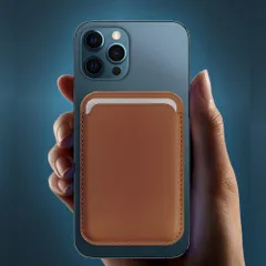 max 高級レザー磁気 カードケース、MagSafe Pro/mini/pro 磁気 カード入れ 収納ファッションウォレットカードケース、対応 対応iPhone12/12 iPhone コンパクト カード MagSafe ケース クレジットカードケース