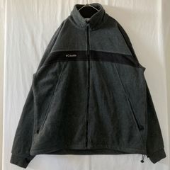 【海外規格XLT】古着　Columbia　フリースジャケット　袖裏地ナイロン　フルジップ　刺繡ロゴ　90s