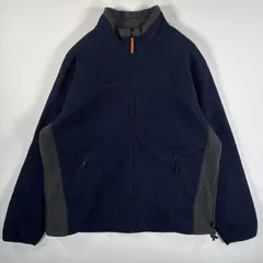 古着 90's/90年代 ティンバーランド Timberland フリースジャケット ビッグサイズ ワンポイントロゴ刺繍 フルジップ XXL  ネイビー メンズ