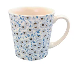 美濃焼 軽量 マグカップ 約230ml 花づくし 青 132-1627
