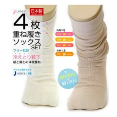 送料無料　冷え取り靴下4足セット シルク &コットン男女兼用　冷え取り靴下　4足セット素材（糸）から編み方までとことん拘りぬいた、最高品質の国産靴下