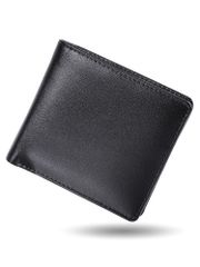 財布 メンズ 本革 二つ折り 二つ折り財布 軽い レザー カード7枚収納 [ムラ] 隠しポケット (ブラックA type：縦型コインポケット)