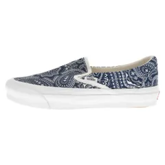 VANS (ヴァンズ) ×KITH OG CLASSIC SLIP-ON キス クラシック スリップオン ペイズリー ローカットスニーカーシューズ ブルー US8 VN0A45JK6CCのサムネイル