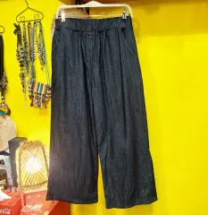 黒 バンディング ワイドパンツ