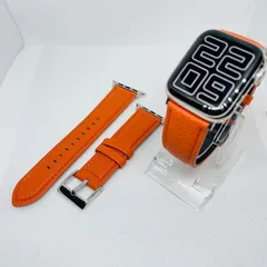 MODIGI AppleWatch ベルト アップルウォッチ ベルト　6 7 8 SE ultra ウルトラ 40 41 44 45 49 レザー 革 皮 バンド ベルト 上品 高級 人気　band iwatch 時計 オレンジ　メンズ　レディース男性　女性