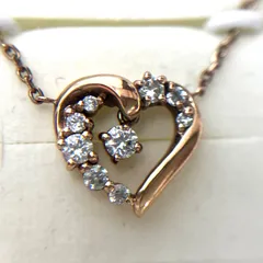 【565428】　canal 4℃ 9石 オープンハート ネックレス 箱付き　美品