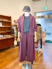 【新品・未使用】On One's Own カフスギャザーシャツ レディース シャツ リネン コットン 麻 綿 ナチュラル スナップボタン セット セットアップ 簡単おしゃれ 体系カバー ゆったりシルエット フリーサイズ エシカル 羽織 春 秋 冷房対策 日よけ