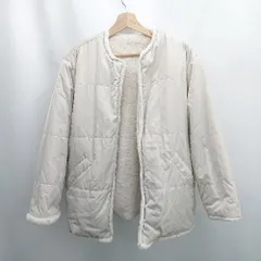 ◇ ⊇ ノーブランド ボア 長袖 ボア中綿 ダウンジャケット サイズM ベージュ系 レディース E  【1506230025633】